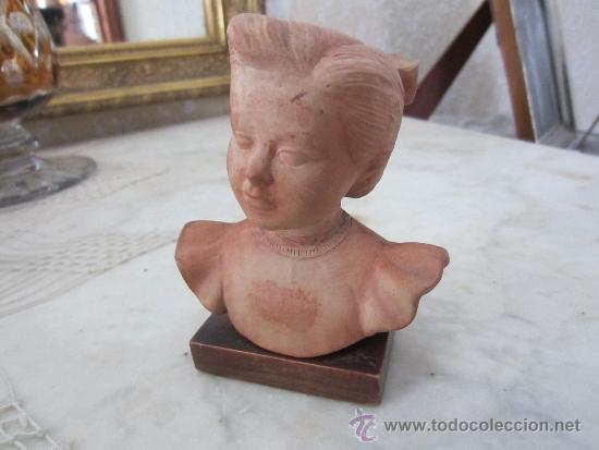 Antig&uuml;edades: Busto de ni&ntilde;a de terracota - Foto 1