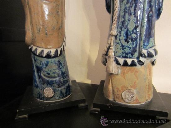 Antig&uuml;edades: Pareja de personajes Japoneses, en gres - Foto 2