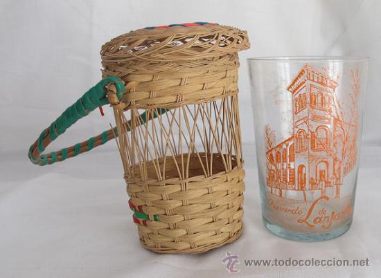 Antig&uuml;edades: VASO BALNEARIO DE LANJARON CON CESTO - Foto 1