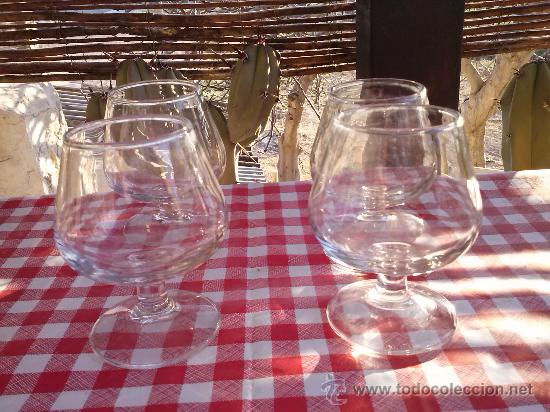 Oggetti Antichi: juego de 4 copas antiguas de cristal para co&ntilde;ac