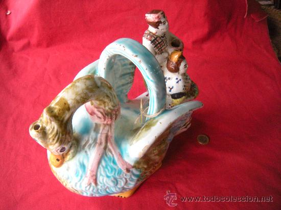 Antig&uuml;edades: ANTIGUO BOTIJO MODERN&Iacute;STA CON CISNE - Foto 5