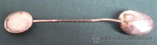 Antig&uuml;edades: CUCHARILLA de plata .. Con esmalte azul - Foto 3