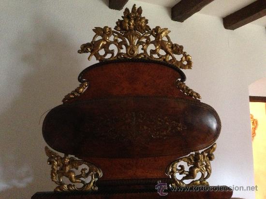Antigüedades: Importante cama Isabelina en madera de caoba, matrimonio - Foto 14 - 36116008