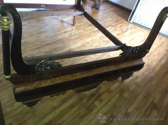 Antigüedades: Importante cama Isabelina en madera de caoba, matrimonio - Foto 11 - 36116008