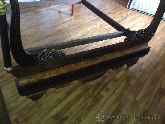 Antigüedades: Importante cama Isabelina en madera de caoba, matrimonio - Foto 15 - 36116008