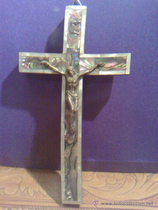 Antig&uuml;edades: CRUZ DE MADERA Y NACAR - Foto 1