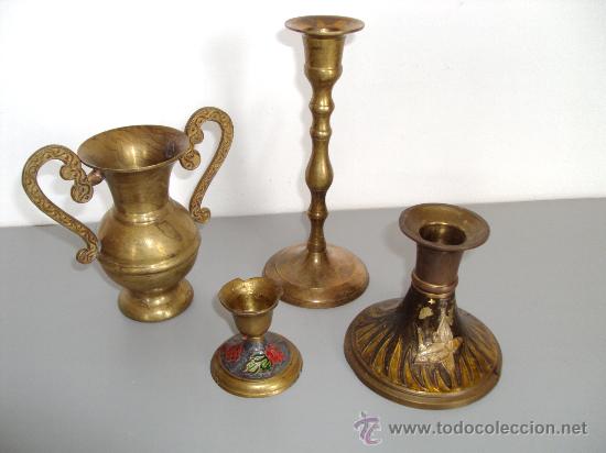 Antig&uuml;edades: bronce portavelas, jarrita con asas - Foto 2