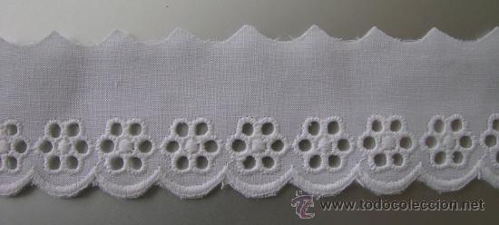 Antig&uuml;edades: Cinta-Tira-Cenefa-Puntilla-Batista. Blanca - Algod&oacute;n-Poli&eacute;ster &middot; Terlenka. A estrenar - 1310cmx3,3cm