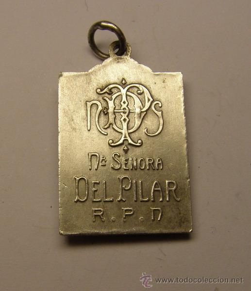 Antig&uuml;edades: Medalla religiosa N&ordf; S&ordf; del Pilar. - Foto 2