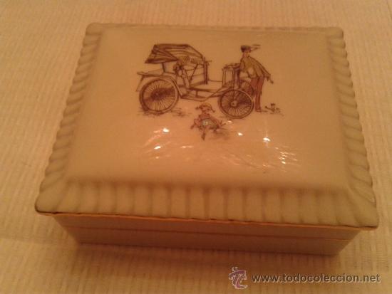 Antig&uuml;edades: CAJA LIMOGES BLANCA DECORADA - Foto 1