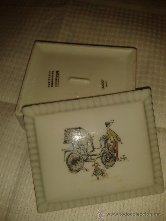 Antig&uuml;edades: CAJA LIMOGES BLANCA DECORADA - Foto 2