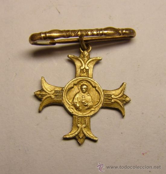 Antig&uuml;edades: Medalla religiosa Apostolado del Coraz&oacute;n de Jes&uacute;s. - Foto 2