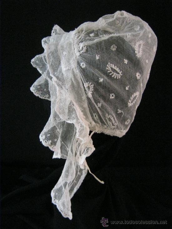 Antig&uuml;edades: ANTIGUO GORRO DE ENCAJE PARA SE&Ntilde;ORA S. XIX - Foto 1