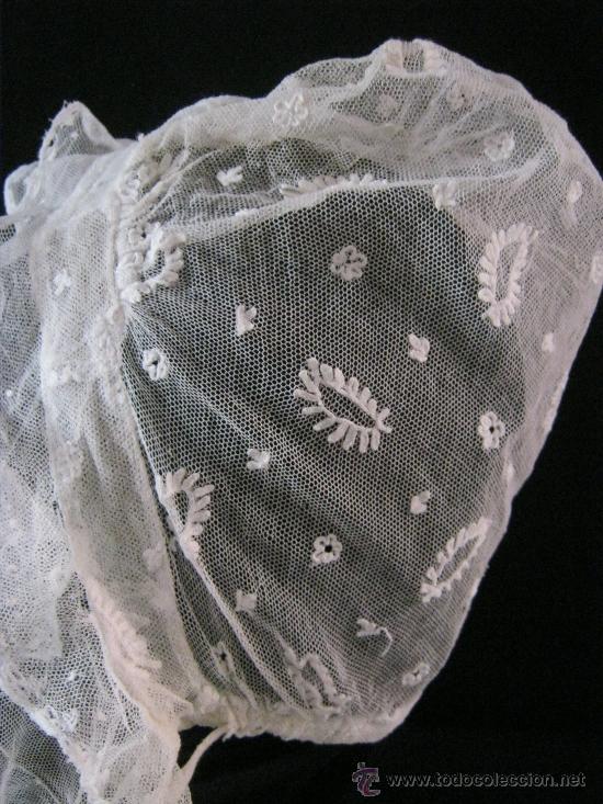 Antig&uuml;edades: ANTIGUO GORRO DE ENCAJE PARA SE&Ntilde;ORA S. XIX - Foto 2