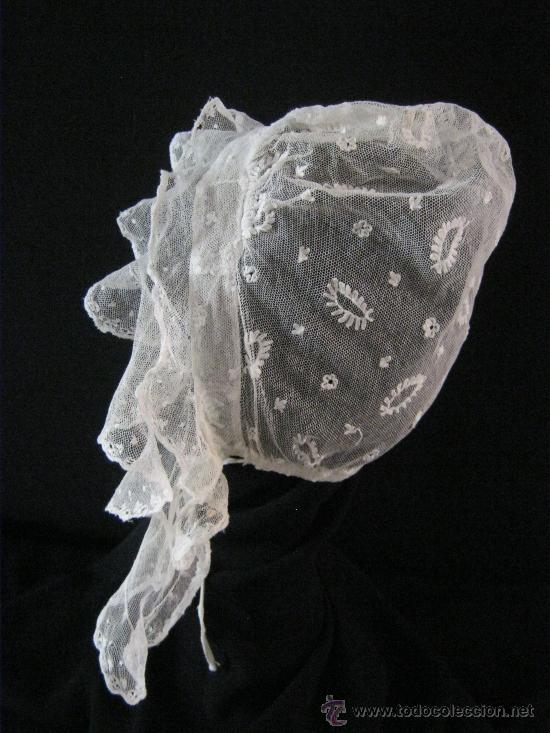 Antig&uuml;edades: ANTIGUO GORRO DE ENCAJE PARA SE&Ntilde;ORA S. XIX - Foto 3