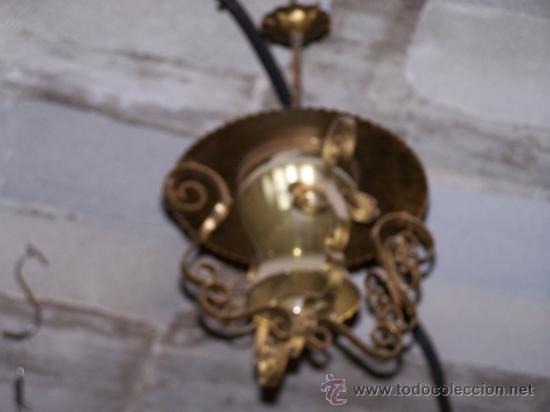 Antig&uuml;edades: Antiguo farol en forja y cristal - Foto 2