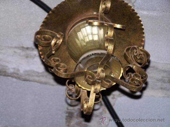 Antig&uuml;edades: Antiguo farol en forja y cristal - Foto 1