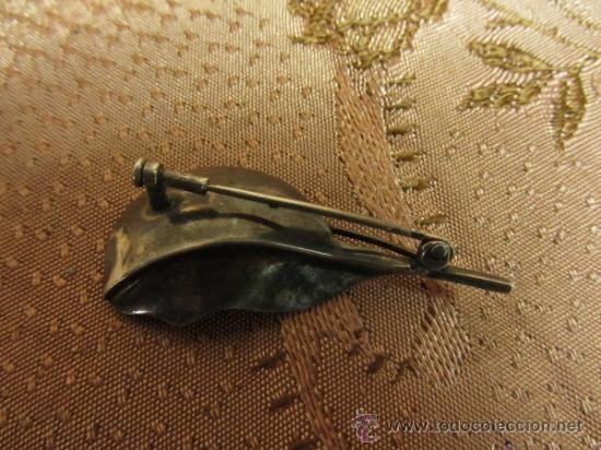 Antig&uuml;edades: Precioso broche en plata esmaltada y perla - Foto 3