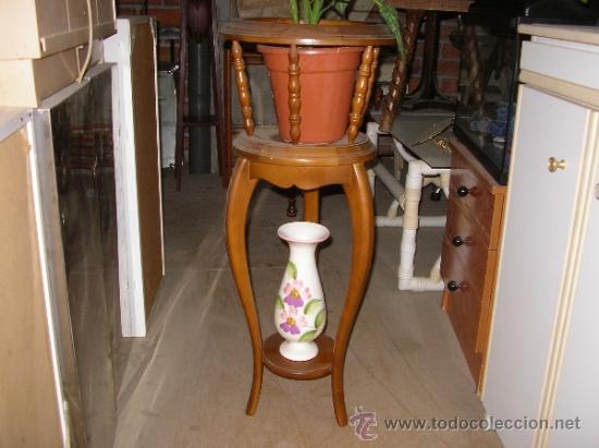 Antig&uuml;edades: Macetero de interior antiguo madera gruesa - Foto 2