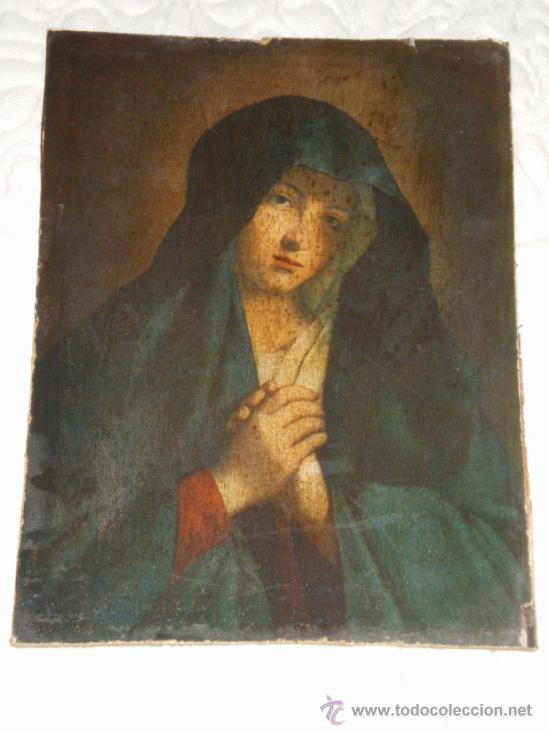 Antig&uuml;edades: LAMINA SORE MADERA DE DOLOROSA - Foto 1