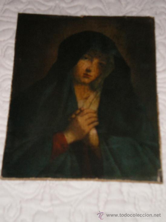 Antig&uuml;edades: LAMINA SORE MADERA DE DOLOROSA - Foto 2