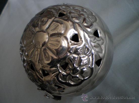 Antig&uuml;edades: AMBIENTADOR DE COBRE MUY ANTIGUO BA&Ntilde;ADO Y LABRADO--calientamanos--