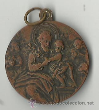 Antig&uuml;edades: Medalla bronce Virgen y san jose - Foto 2