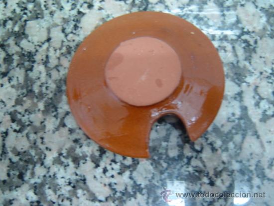 Antig&uuml;edades: TAPA DE OLLA DE CERAMICA. 12 CMS DIAMETRO - Foto 2