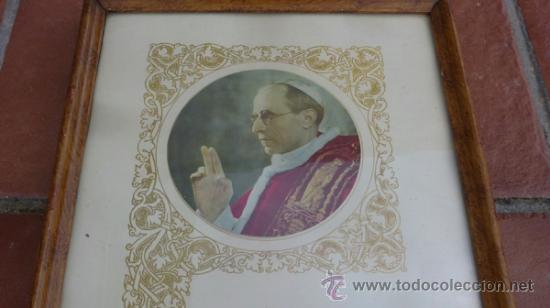 Antig&uuml;edades: BEATISIMO PADRE JOSEPH MINGONE DOCUMENTO 1950 ENMARCADO - Foto 2