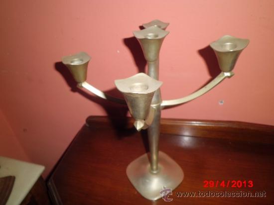 Antig&uuml;edades: PAREJA DE CANDELABROS ANTIGUOS - Foto 4