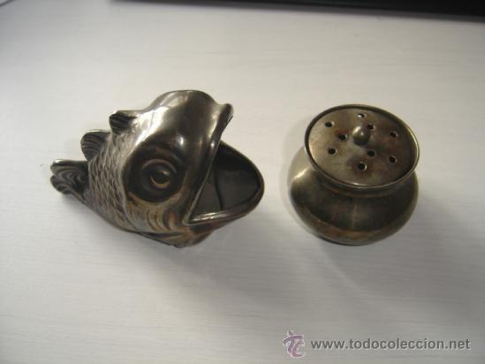 Antiguidades: LOTE DE DOS OBJETOS ANTIGUOS DE PLATA DE LEY. A&Ntilde;OS 40 Y A&Ntilde;OS 60