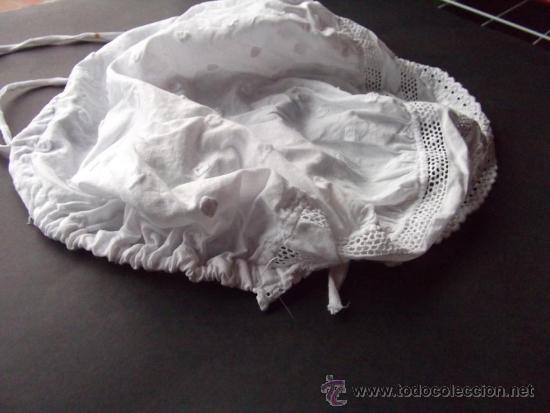 Antig&uuml;edades: gorro mujera blanco con bordado finales siglo XIX - Foto 3