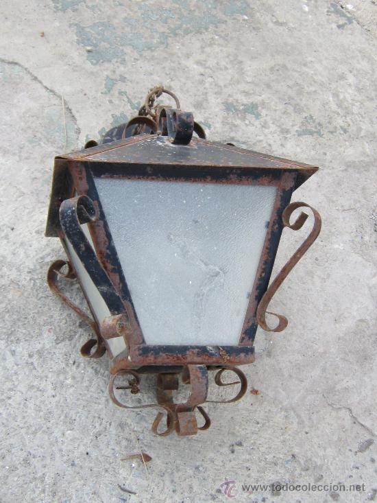 Antig&uuml;edades: FAROL DE TECHO EN HIERRO DE FORJA - Foto 3
