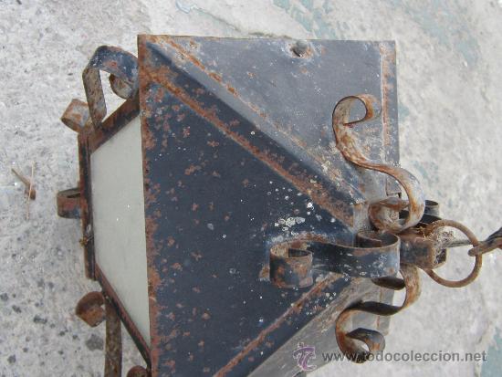 Antig&uuml;edades: FAROL DE TECHO EN HIERRO DE FORJA - Foto 4