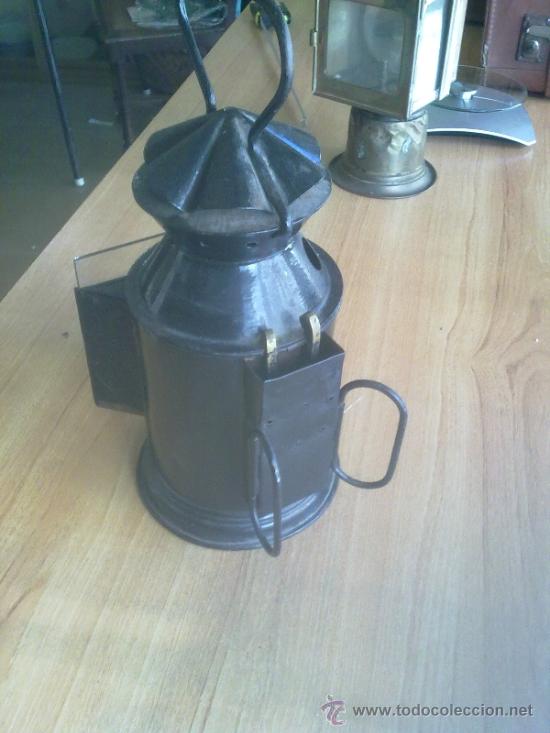 Antig&uuml;edades: Antiguo farol de estaci&oacute;n de 32 cm - Foto 2