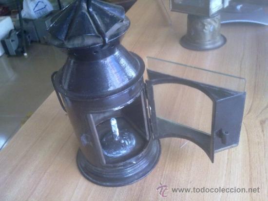 Antig&uuml;edades: Antiguo farol de estaci&oacute;n de 32 cm - Foto 4