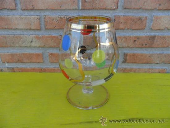 Antig&uuml;edades: copa de co&ntilde;ac a&ntilde;os 60 colores - Foto 1