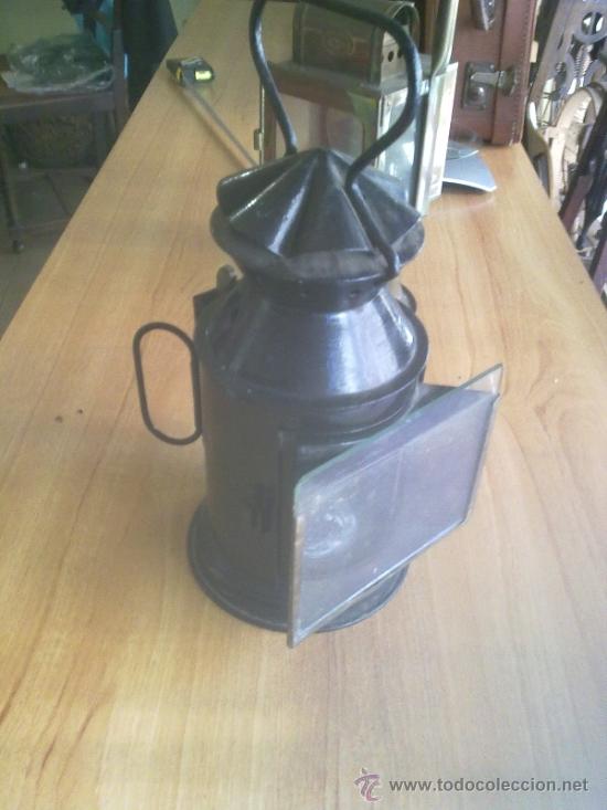 Antig&uuml;edades: Antiguo farol de estaci&oacute;n de 32 cm - Foto 1