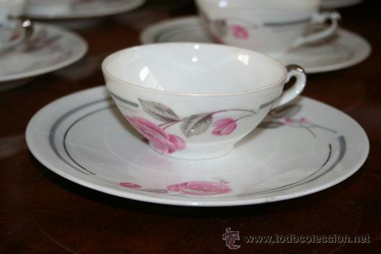 Antig&uuml;edades: CAF&Eacute; Y POSTRE,PORCELANA FRANCESA REF.5453 - Foto 3