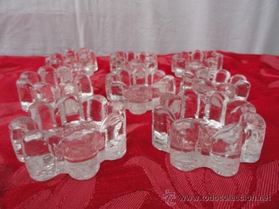 Antig&uuml;edades: LOTE DE 8 PORTAVELAS DE CRISTAL. - Foto 3