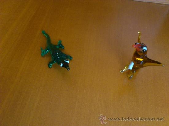 Antig&uuml;edades: Cocodrilo y pajaro en cristal de murano - Foto 2