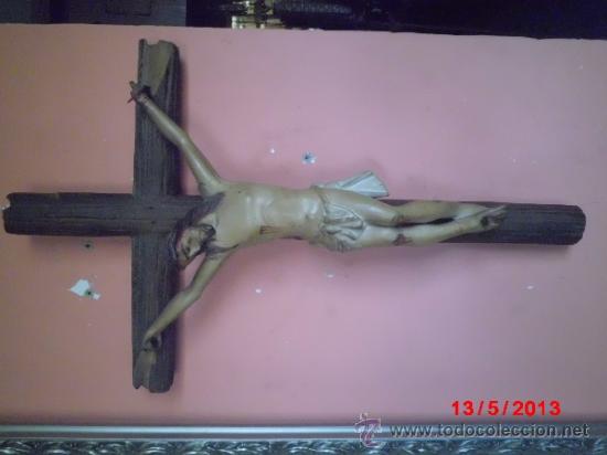 Antig&uuml;edades: CRUCIFIJO ANTIGUO DE MADERA - Foto 4