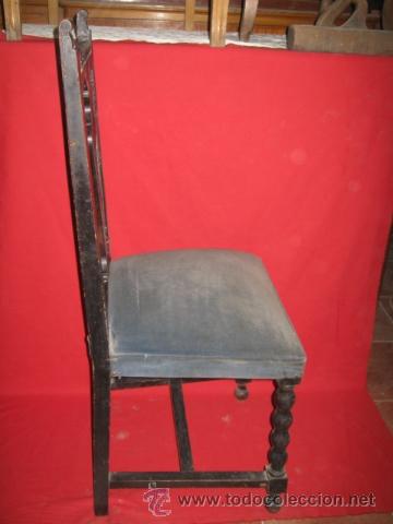 Antig&uuml;edades: Juego de cinco sillas de madera para restaurar. - Foto 4