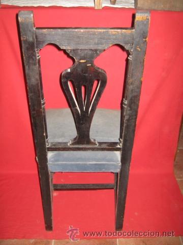 Antig&uuml;edades: Juego de cinco sillas de madera para restaurar. - Foto 5