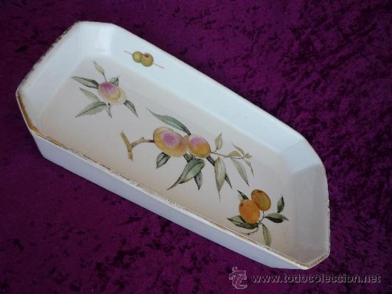 Antiquit&eacute;s: FUENTE GRANDE RECTANGULAR PORCELANA INGLESA. ROYAL WORCESTER 36X22CM
