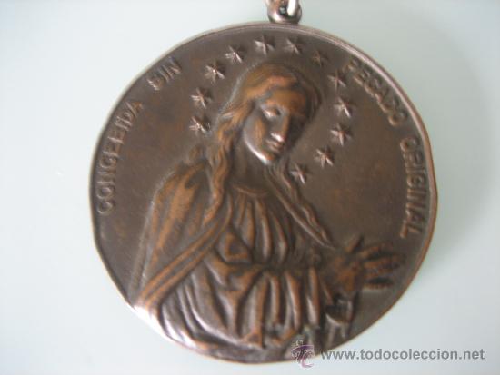 Antig&uuml;edades: MEDALLA RELIGIOSA DE LA INMACULADA CONCEPCION EN COBRE - Foto 1