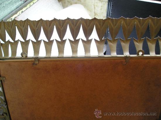 Antig&uuml;edades: **GRAN ESPEJO SOL RECTANGULAR, HOJAS, FORJA RETRO (65 x 45 cm)**SOLO RECOGIDA!! - Foto 2