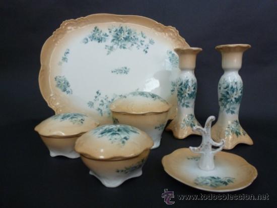 Antig&uuml;edades: JUEGO DE TOCADOR DE PORCELANA - Foto 3