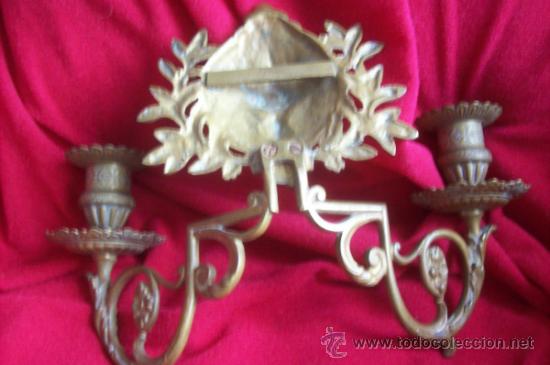 Antig&uuml;edades: Lampara de pared en bronce - Foto 2