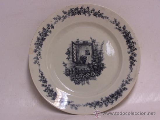 Antig&uuml;edades: Plato de loza de Madrid - Foto 1